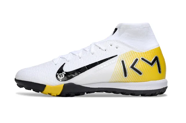 Nike Phantom GT Blanc Jaune Flyknit Partie supérieure Col de chaussette Haut Terrain de jeu Chaussures de football 8