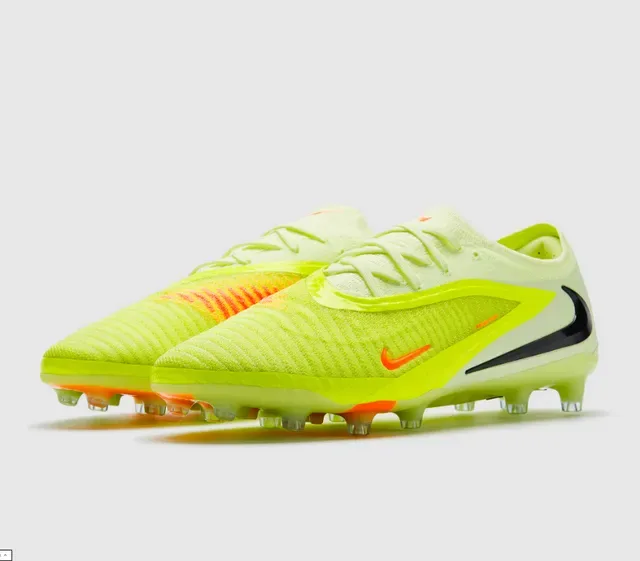 Nike Phantom GT Sapatos de Futebol Amarelo Laranja Upper de Tricô Cadarços Assimétricos para Campo Firme 2