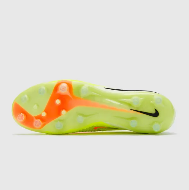 Nike Phantom GT Sapatos de Futebol Amarelo Laranja Upper de Tricô Cadarços Assimétricos para Campo Firme 4