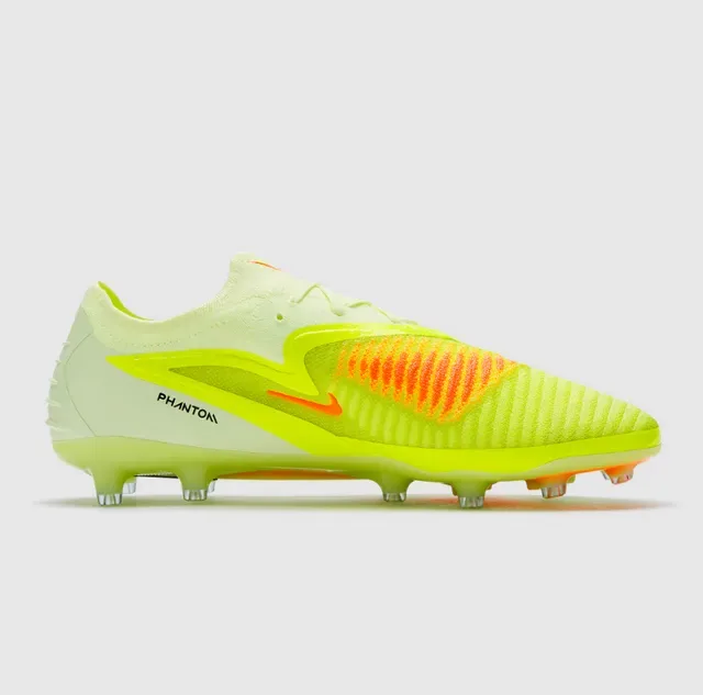 Nike Phantom GT Sapatos de Futebol Amarelo Laranja Upper de Tricô Cadarços Assimétricos para Campo Firme 5