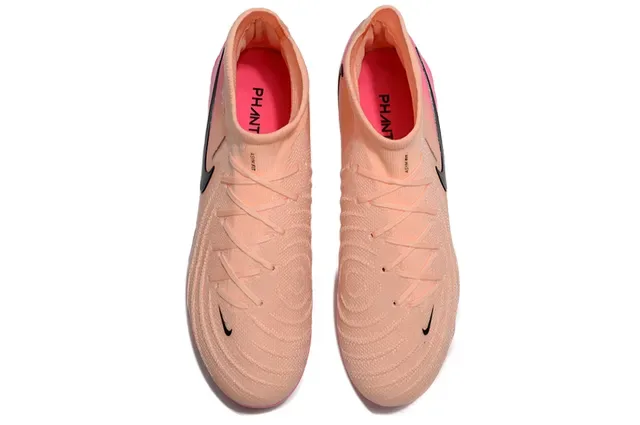 Nike Pink Beige High-Cut Sock-Fit Collar Gradient Upper Firm-Ground Soccer Shoes 11