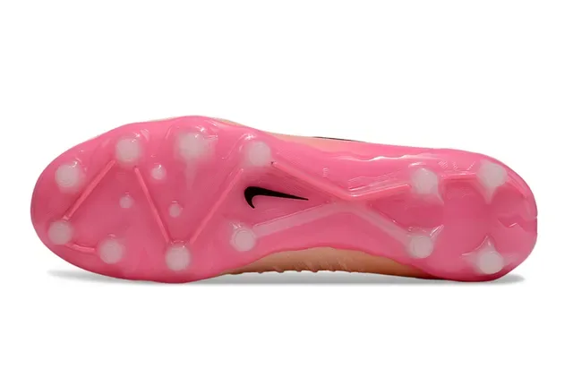 Nike Pink Beige High-Cut Sock-Fit Collar Gradient Upper Firm-Ground Soccer Shoes 15