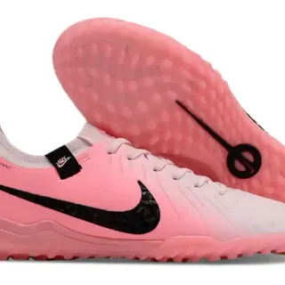 Nike Zapatos de fútbol turf con upper de knit de bajo perfil y lazo asimétrico en rosa y negro