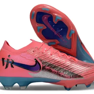 Nike গোলাপি নীল নিট উপর অ্যাসিমেট্রিকাল লেসিং ফার্ম-গ্রাউন্ড সকার জুতা