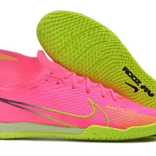 Nike 粉绿色 袜套领口 Flyknit 鞋面 室内足球鞋