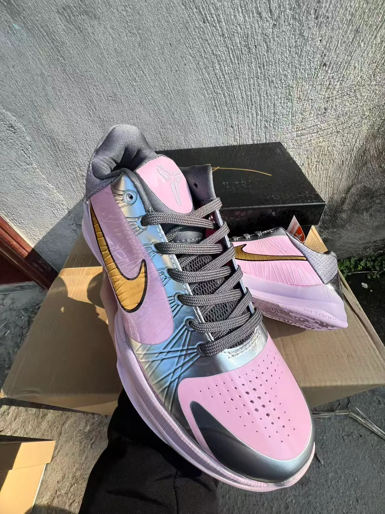 Nike Chaussures De Basketball Bout Bas Silhouette Métallique Supérieure Rose Argent 2