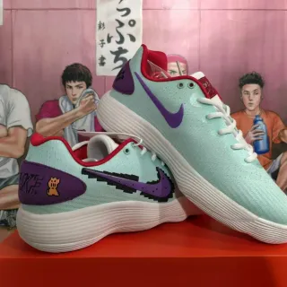 Nike Pixel Monster हल्का हरा बैंगनी लाल जीवनशैली स्नीकर
