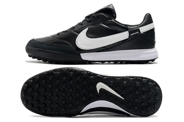 Nike Premier Turf Noir et Blanc Chaussures de football Turf 2