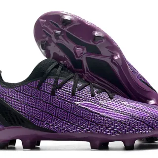 Nike Purple Black Geometric-Patterned Synthetic Upper Low-Cut Ankle Design Firm-Ground Soccer Shoes