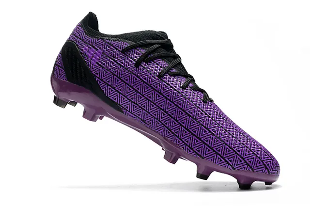 Nike Purple Black Geometric-Patterned Synthetic Upper Low-Cut Ankle Design Firm-Ground Soccer Shoes 2