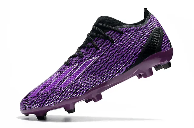 Nike Purple Black Geometric-Patterned Synthetic Upper Low-Cut Ankle Design Firm-Ground Soccer Shoes 3