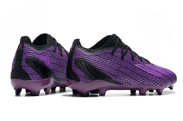 Nike Purple Black Geometric-Patterned Synthetic Upper Low-Cut Ankle Design Firm-Ground Soccer Shoes 5