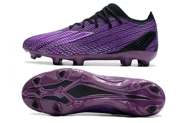 Nike Purple Black Geometric-Patterned Synthetic Upper Low-Cut Ankle Design Firm-Ground Soccer Shoes 6