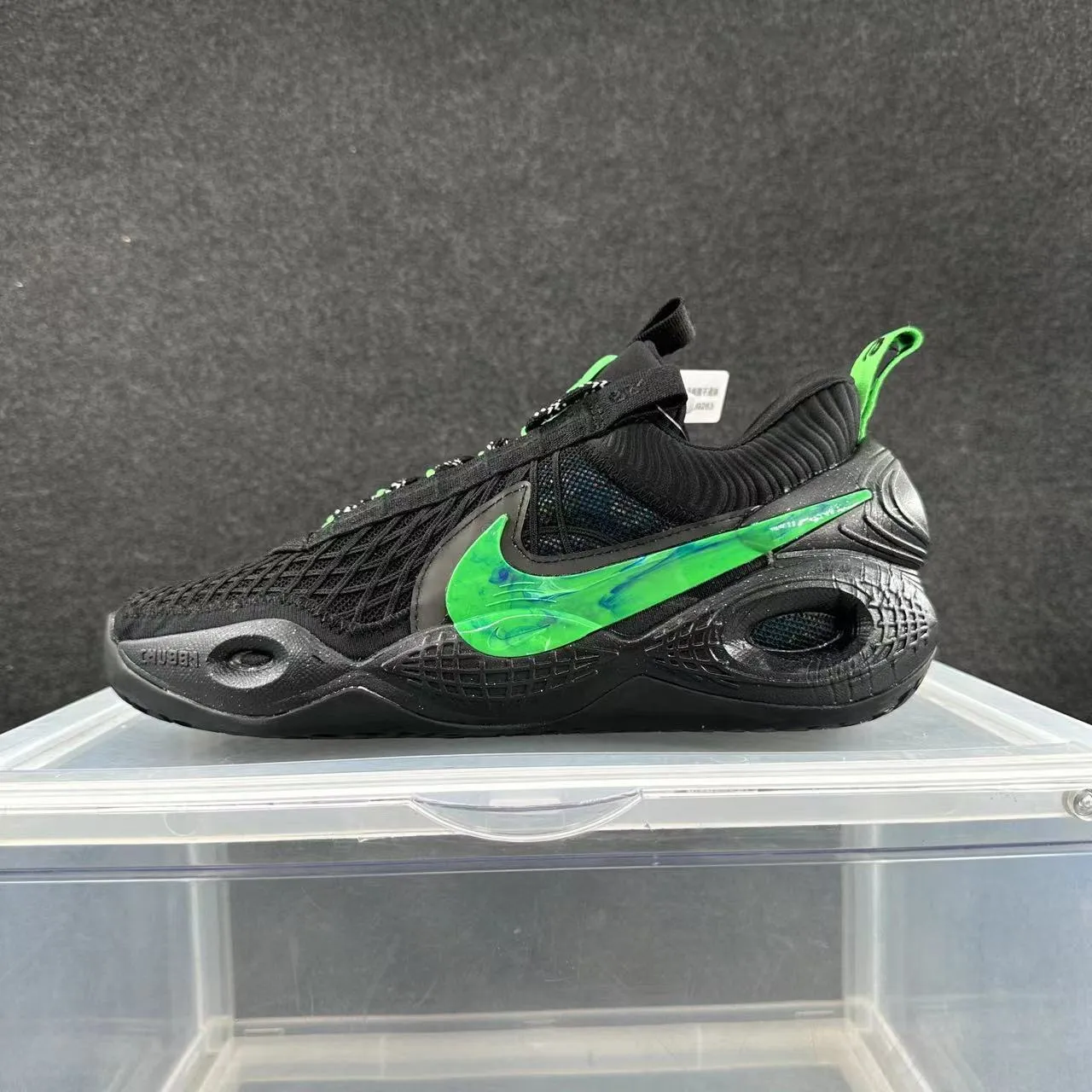 Nike Purple White Knit Mesh Upper Transparent Swoosh Overlay Basketball Shoes 3