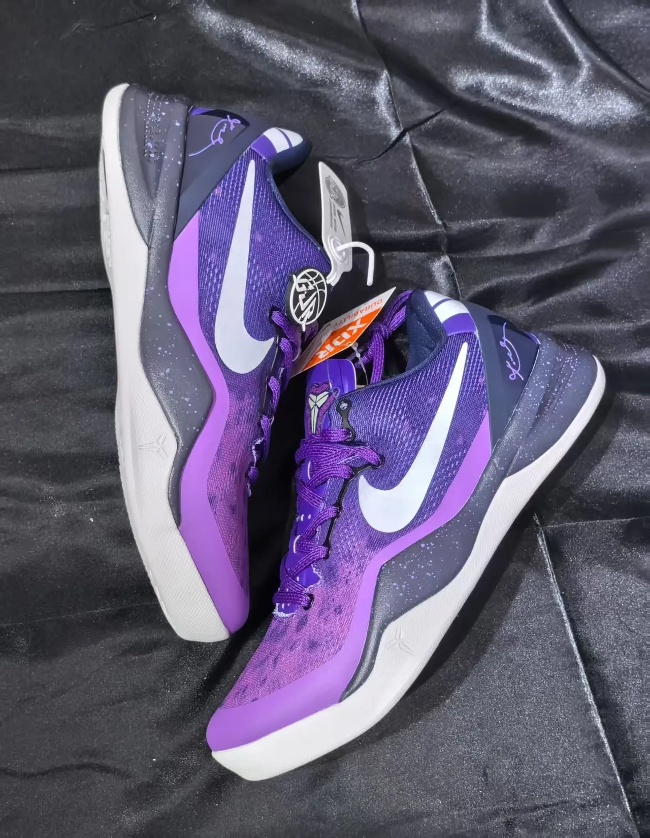 Nike Purple White Knit Upper Speckled Basketball Shoes 2