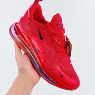 Nike Red Black Knit Mesh Upper Full-Length Visible Air Unit Lifestyle Sneakers