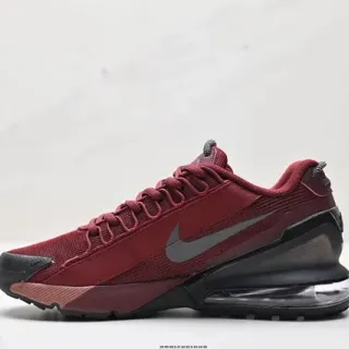 Nike Red Black Mesh And Synthetic Upper Transparent Heel Air Unit Lifestyle Sneakers