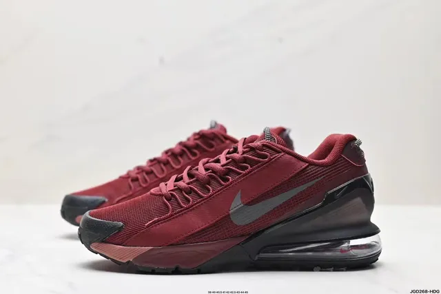 Nike Red Black Mesh And Synthetic Upper Transparent Heel Air Unit Lifestyle Sneakers 4