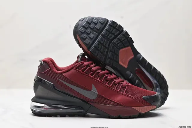 Nike Red Black Mesh And Synthetic Upper Transparent Heel Air Unit Lifestyle Sneakers 5