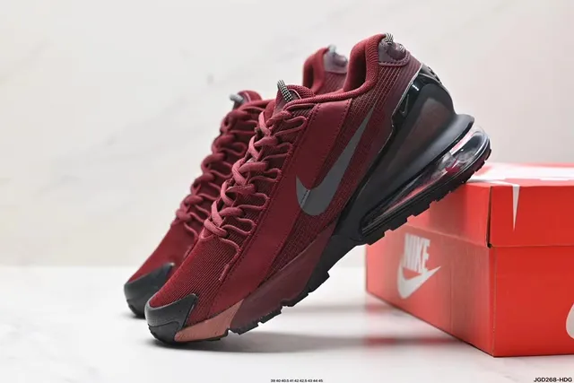 Nike Red Black Mesh And Synthetic Upper Transparent Heel Air Unit Lifestyle Sneakers 7