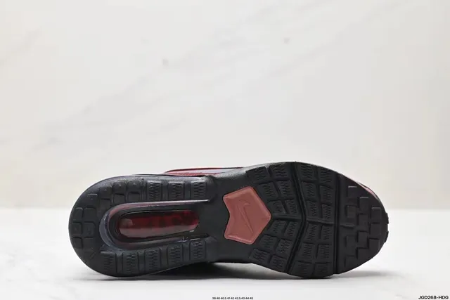 Nike Red Black Mesh And Synthetic Upper Transparent Heel Air Unit Lifestyle Sneakers 8