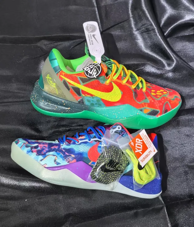 Nike Red Green Low-Top Silhouette Layered Synthetic Overlays Basketball Shoes 2