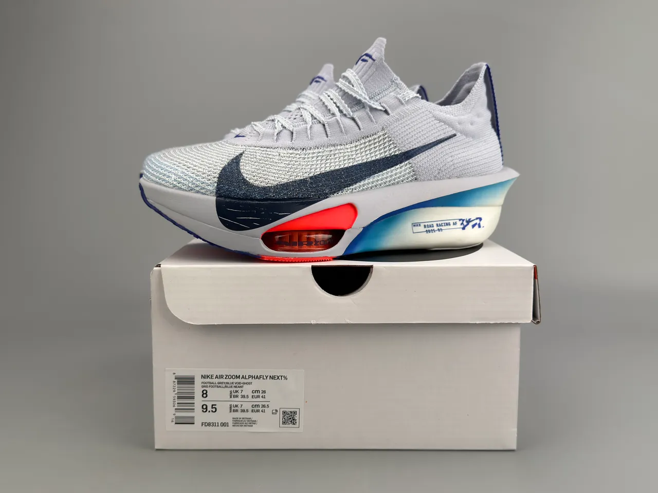 Nike Road Racing AF Zapatillas de correr Gris claro Marino Naranja 2