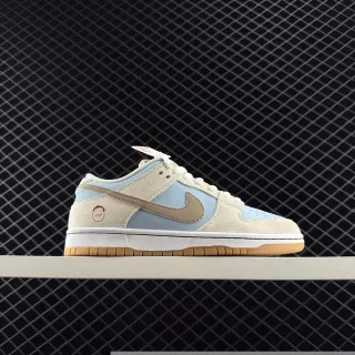 Nike SB Dunk Low भूरा नीला स्यूड और टेक्सटाइल स्केटबोर्ड जूते