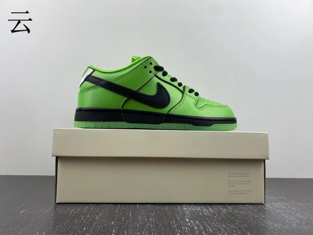 Nike SB Dunk Low Vert Lime Noir Chaussures de Skateboard 14