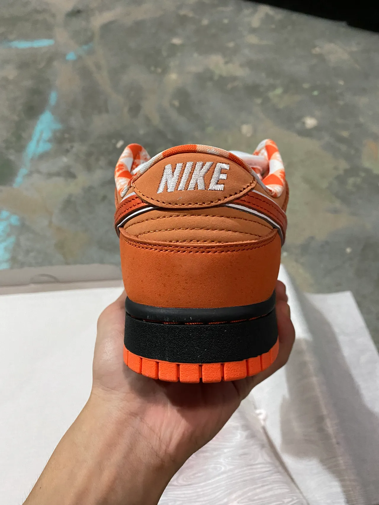 Nike SB Dunk Low Orange Black White Skateboard Shoes 6