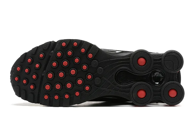 Nike Shox R4 Black Red Silver Lifestyle Sneakers 4
