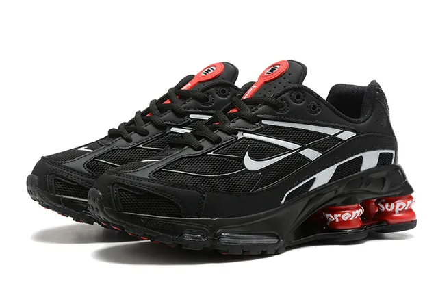 Nike Shox R4 Black Red Silver Lifestyle Sneakers 6