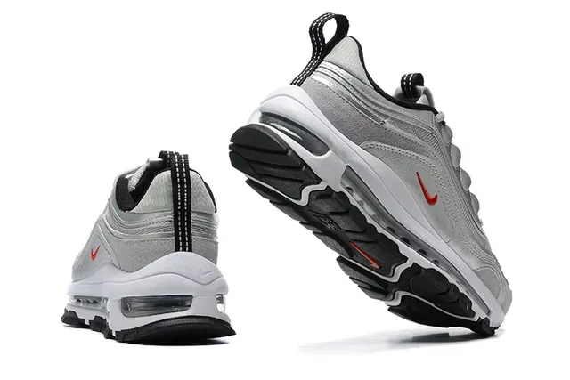 Nike Silver Black Metallic Synthetic/mesh Upper Visible Full-Length Air Unit Lifestyle Sneakers 2