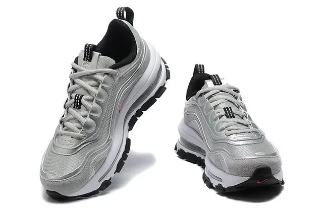 Nike Silver Black Metallic Synthetic/mesh Upper Visible Full-Length Air Unit Lifestyle Sneakers 3