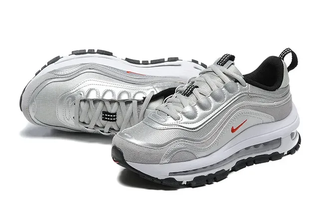 Nike Silver Black Metallic Synthetic/mesh Upper Visible Full-Length Air Unit Lifestyle Sneakers 4