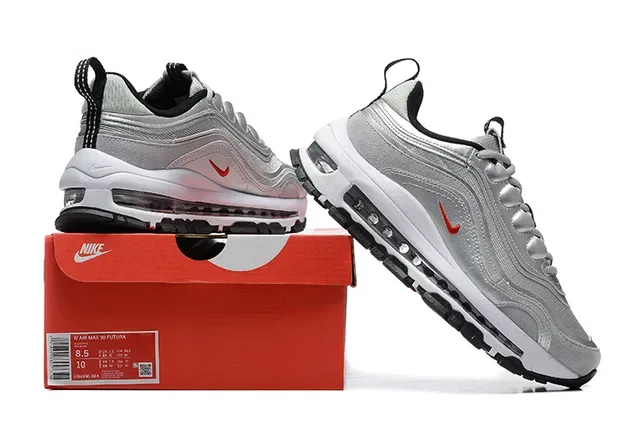 Nike Silver Black Metallic Synthetic/mesh Upper Visible Full-Length Air Unit Lifestyle Sneakers 6