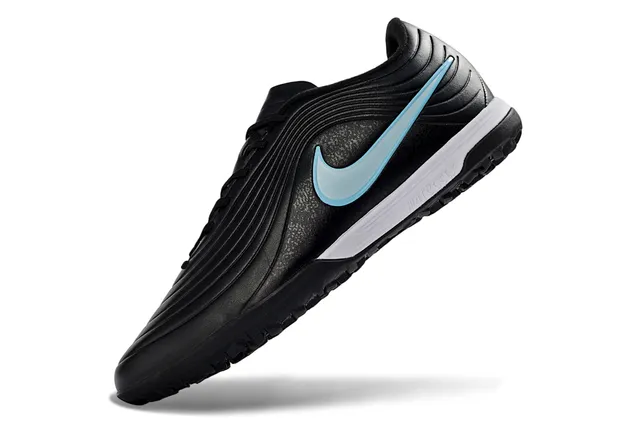 Nike Tiempo Legend Black Light Blue Artificial-Grass Soccer Shoes 12