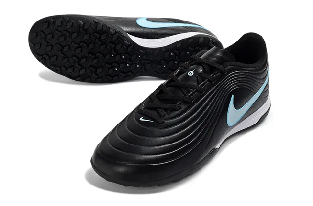 Nike Tiempo Legend Black Light Blue Artificial-Grass Soccer Shoes 14