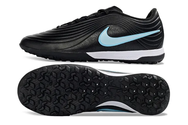 Nike Tiempo Legend Black Light Blue Artificial-Grass Soccer Shoes 16