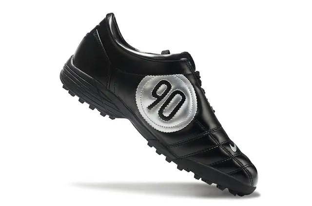 Nike Total 90 III Negro Plata Rojo Césped Zapatos de Fútbol 4