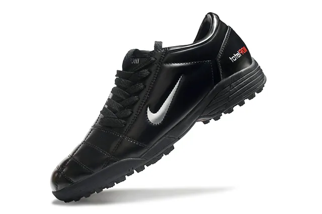 Nike Total 90 III Negro Plata Rojo Césped Zapatos de Fútbol 6