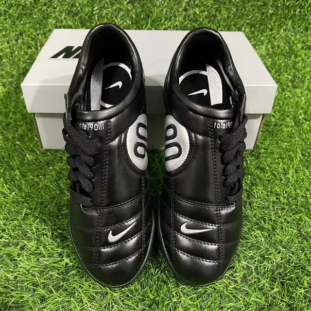 Nike Total 90 III Negro Plata Rojo Césped Zapatos de Fútbol 8