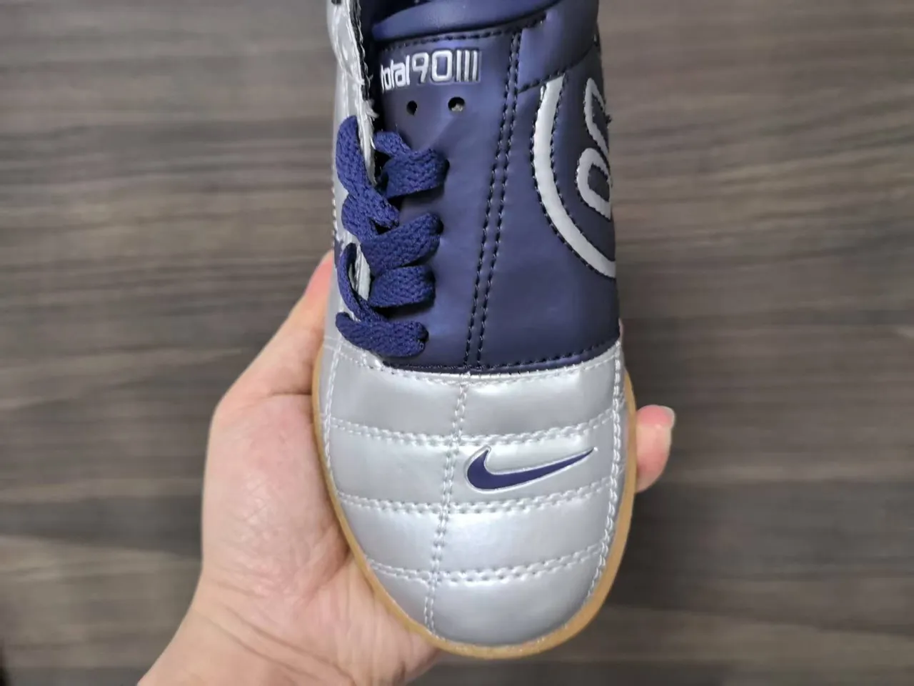 Nike Total 90 III Argent Marine Chaussures de football indoor 5