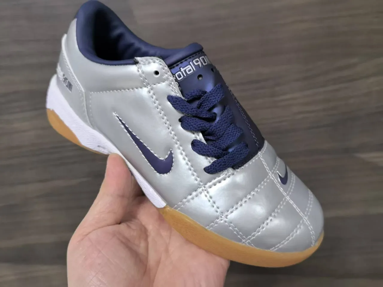 Nike Total 90 III Argent Marine Chaussures de football indoor 6