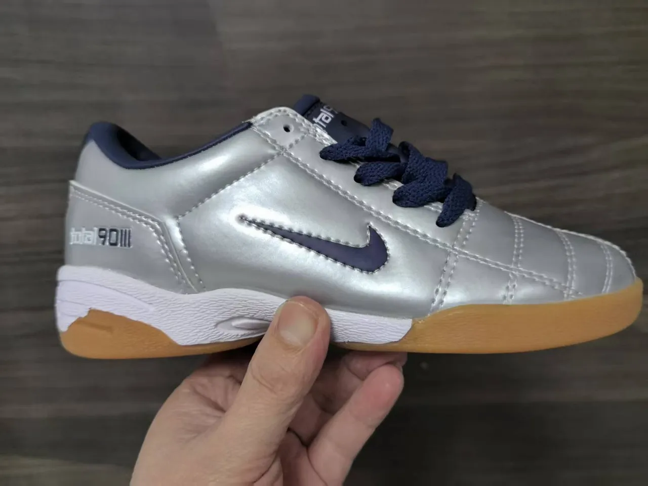 Nike Total 90 III Argent Marine Chaussures de football indoor 7
