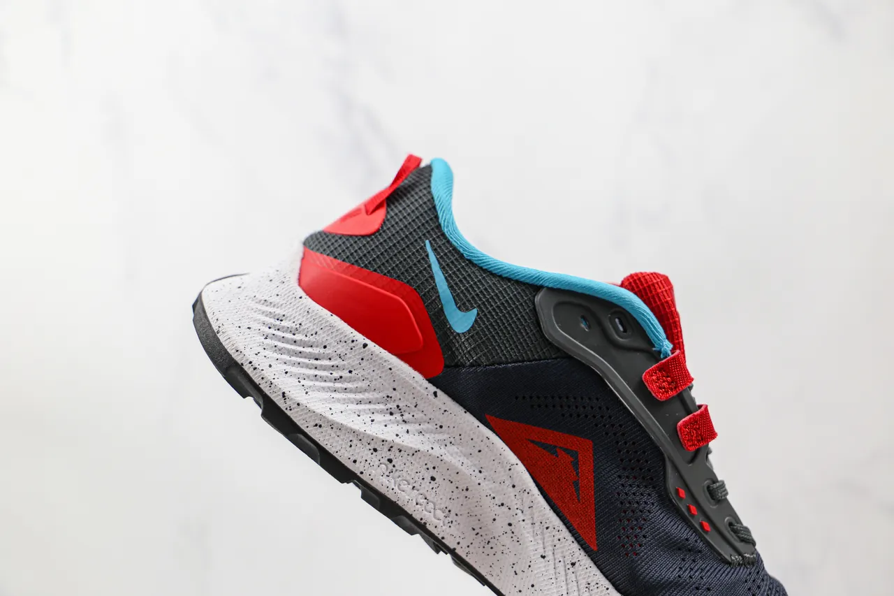 Nike Trail Gris Rojo Swoosh superposición motas blanco suela intermedia zapatillas de correr 5