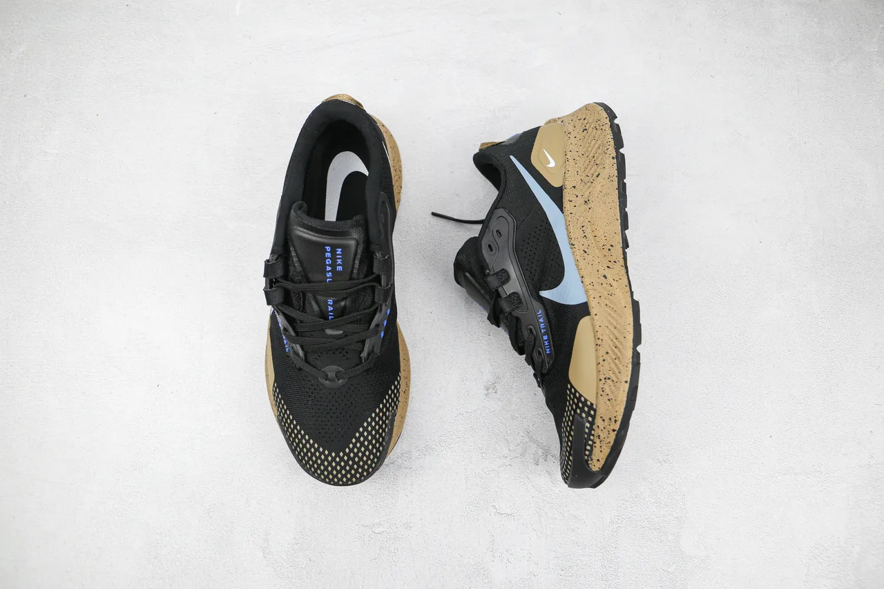 Nike chaussure de trail running noir bleu clair tan tacheté semelle intermédiaire chaussure de running 8