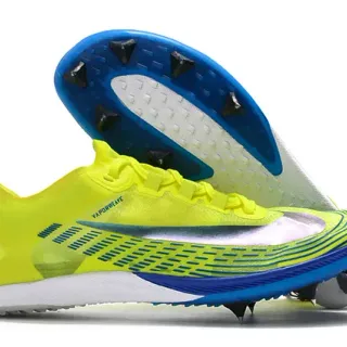 Nike Vaporweave Racing Spike Neon Yellow Blue Running Shoes