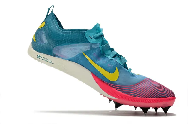 Nike Vaporweave Racing Spike Neon Yellow Blue Tênis de corrida 8