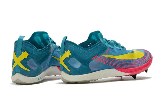 Nike Vaporweave Racing Spike Neon Yellow Blue Tênis de corrida 12
